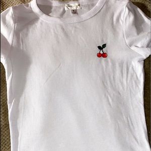 white cherry crop tee
